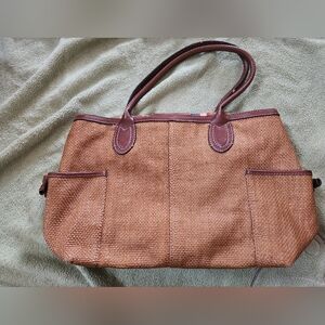 Brown Woven Tote Bag